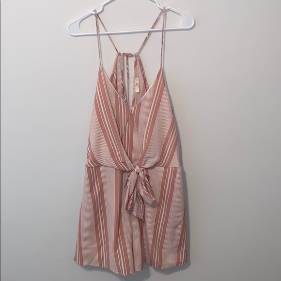 Vici Pants - Vici Sierra Strapless Pocketed Romper - Coral - L